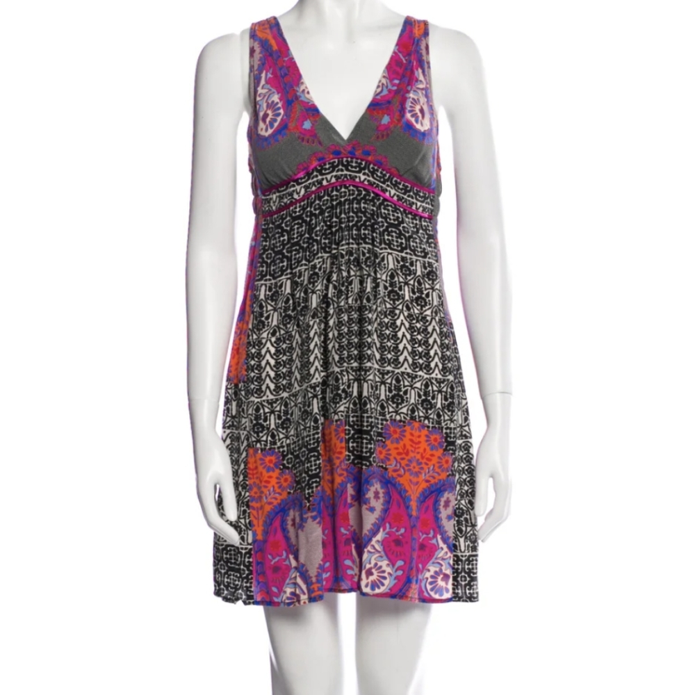 Silk V-Neck Summer Slip Dress - French Designer Sandro Paris